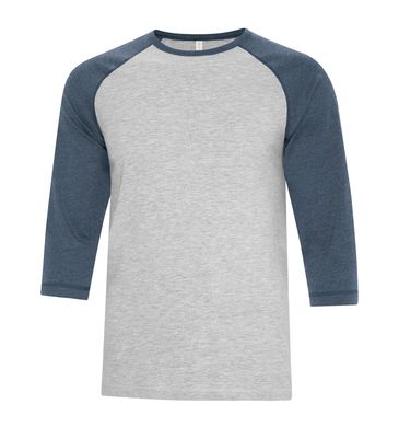 ATC Euro Spun Baseball Tee - ATHLETIC GREY/NAVY