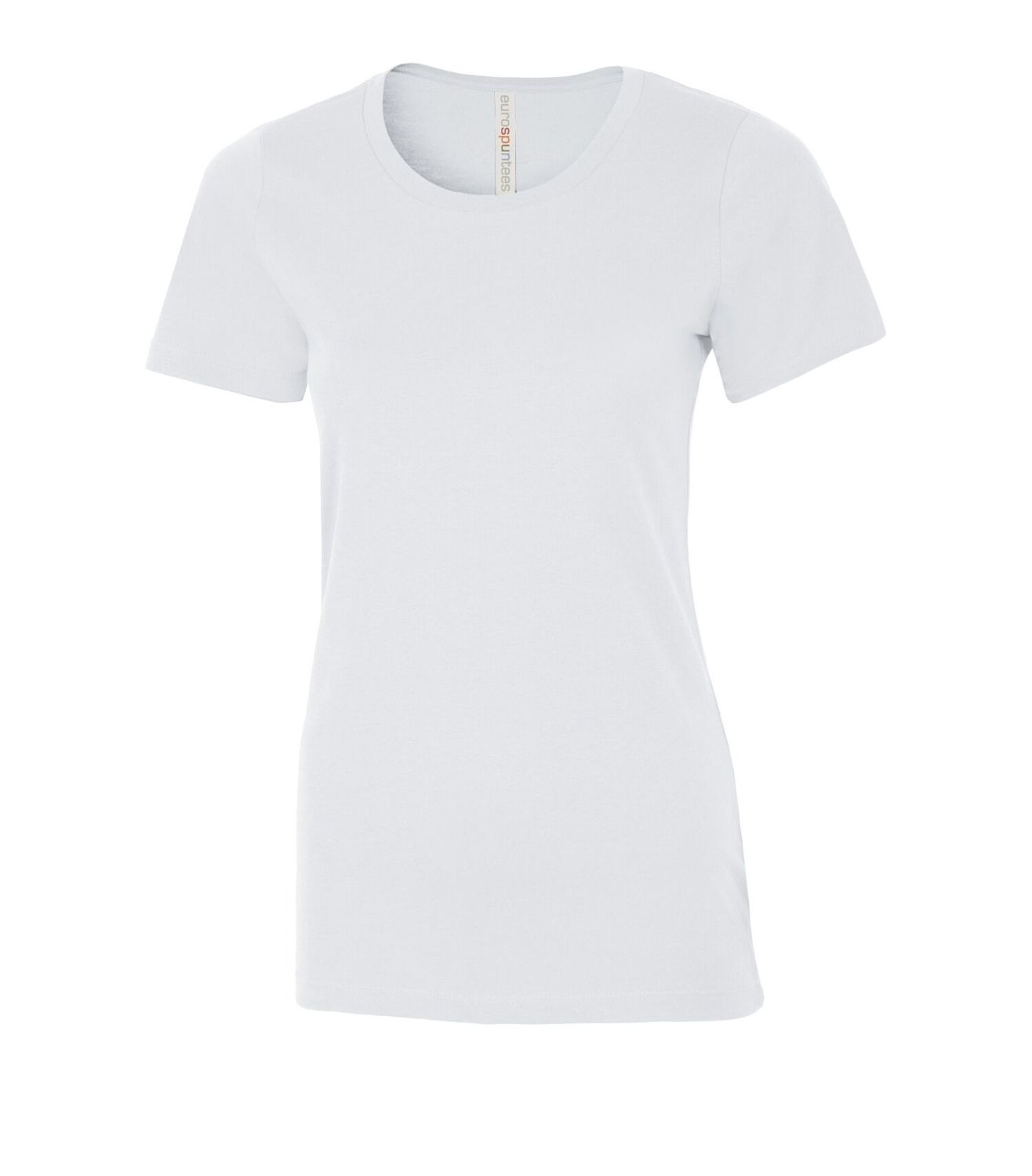 ATC Euro Spun Ladies Tee - WHITE, Print Options: No Print, Size: XS