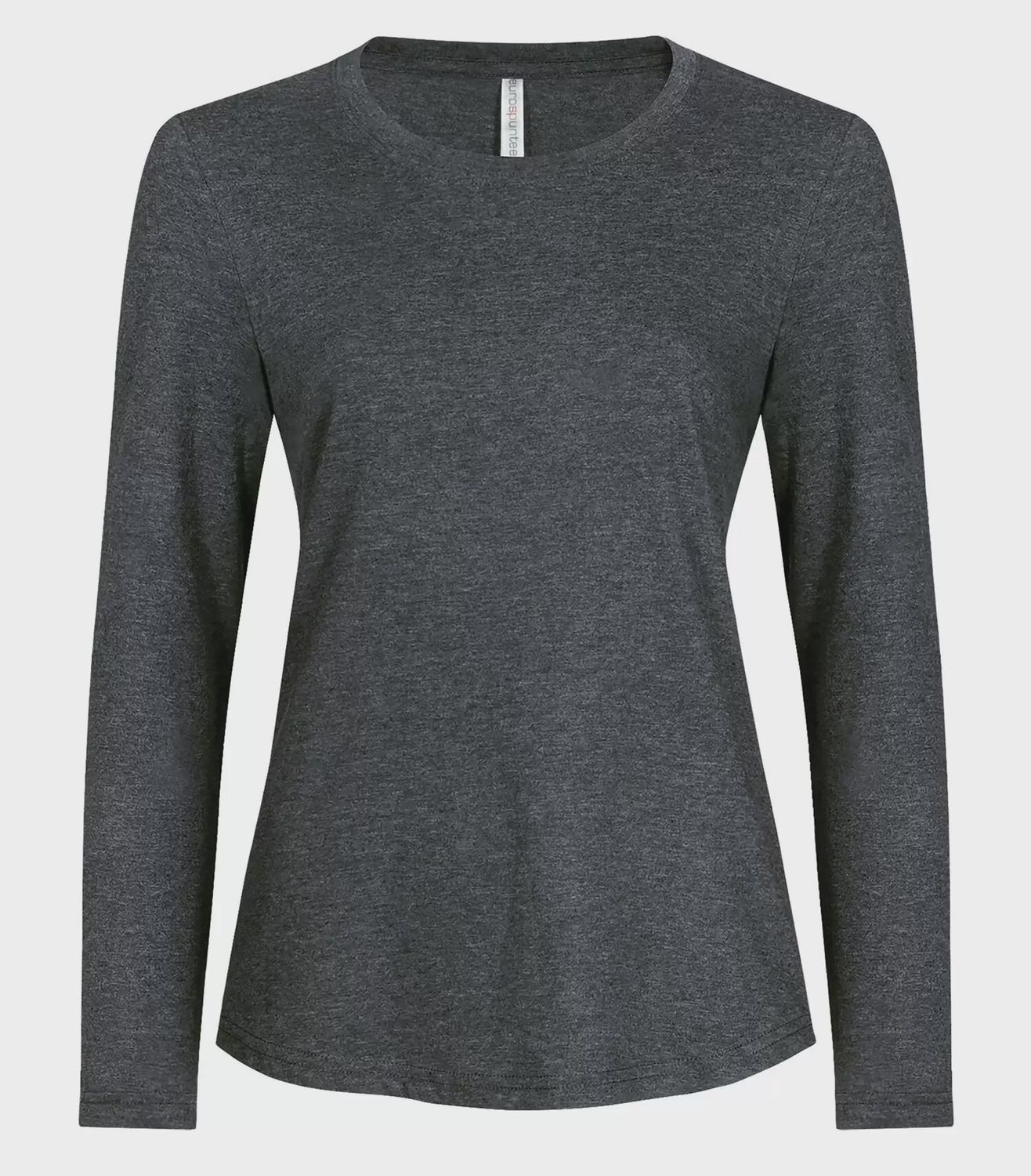 ATC Euro Spun Ladies Long Sleeve - CHARCOAL, Print Options: No Print, Size: XS