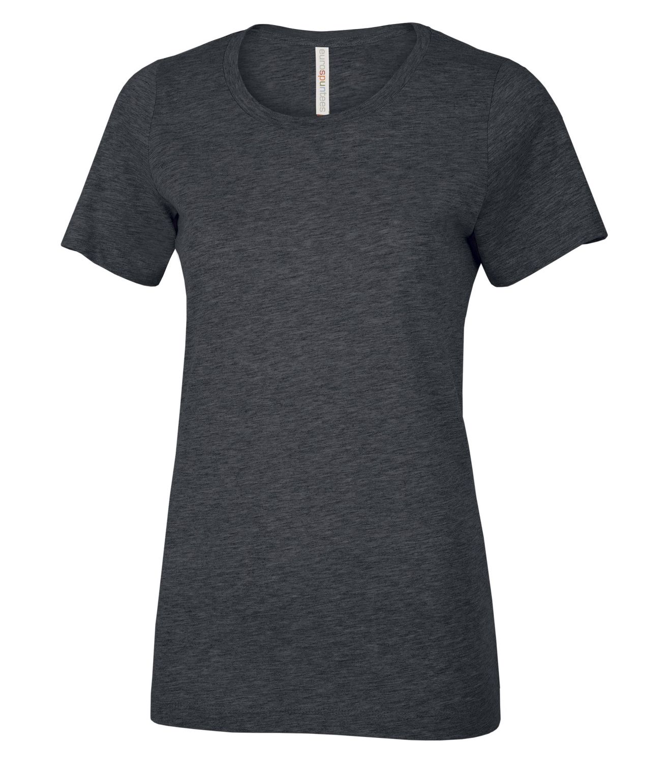 ATC Euro Spun Ladies Tee - CHARCOAL HEATHER, Print Options: No Print, Size: XS