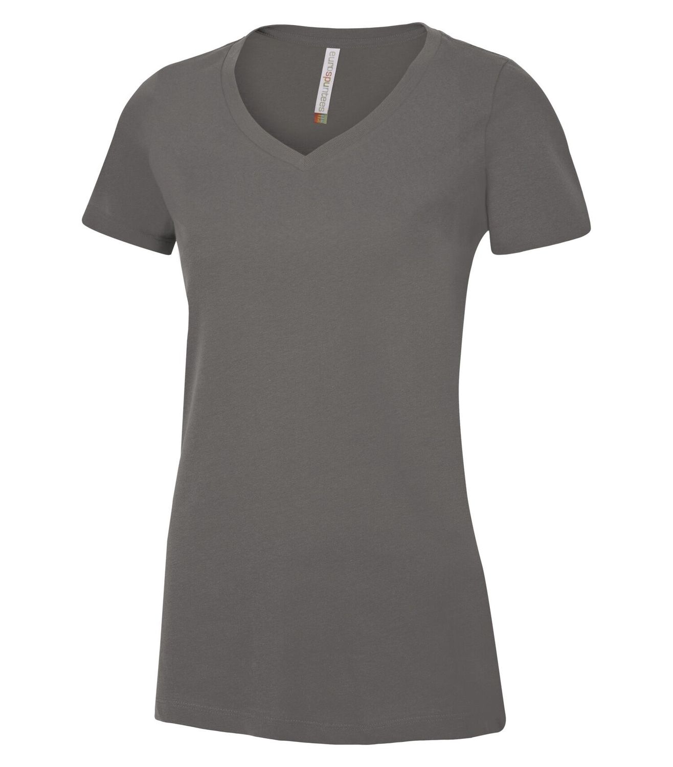 ATC Euro Spun Ladies V-Neck Tee -  COAL GREY, Print Options: No Print, Size: XS