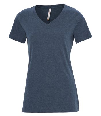 ATC Euro Spun Ladies V-Neck Tee - NAVY HEATHER