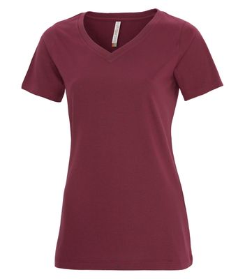 ATC Euro Spun Ladies V-Neck Tee - CARDINAL HEATHER