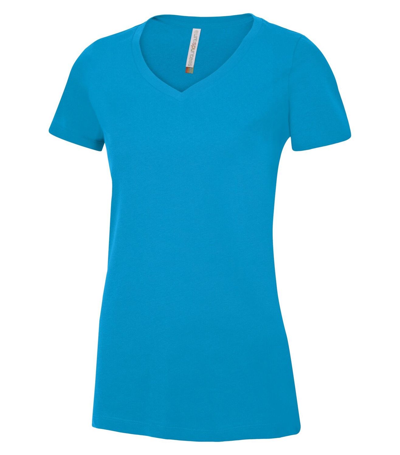 ATC Euro Spun Ladies V-Neck Tee - SAPPHIRE, Print Options: No Print, Size: XS