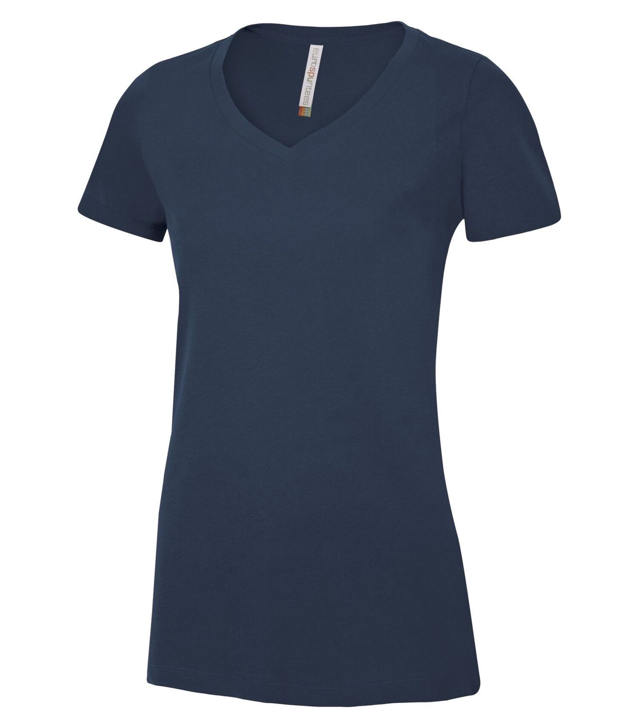 ATC Euro Spun Ladies V-Neck Tee - NAVY, Print Options: No Print, Size: XS