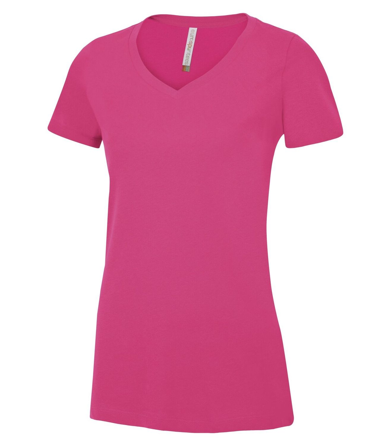 ATC Euro Spun Ladies V-Neck Tee - WILD RASPBERRY, Print Options: No Print, Size: XS