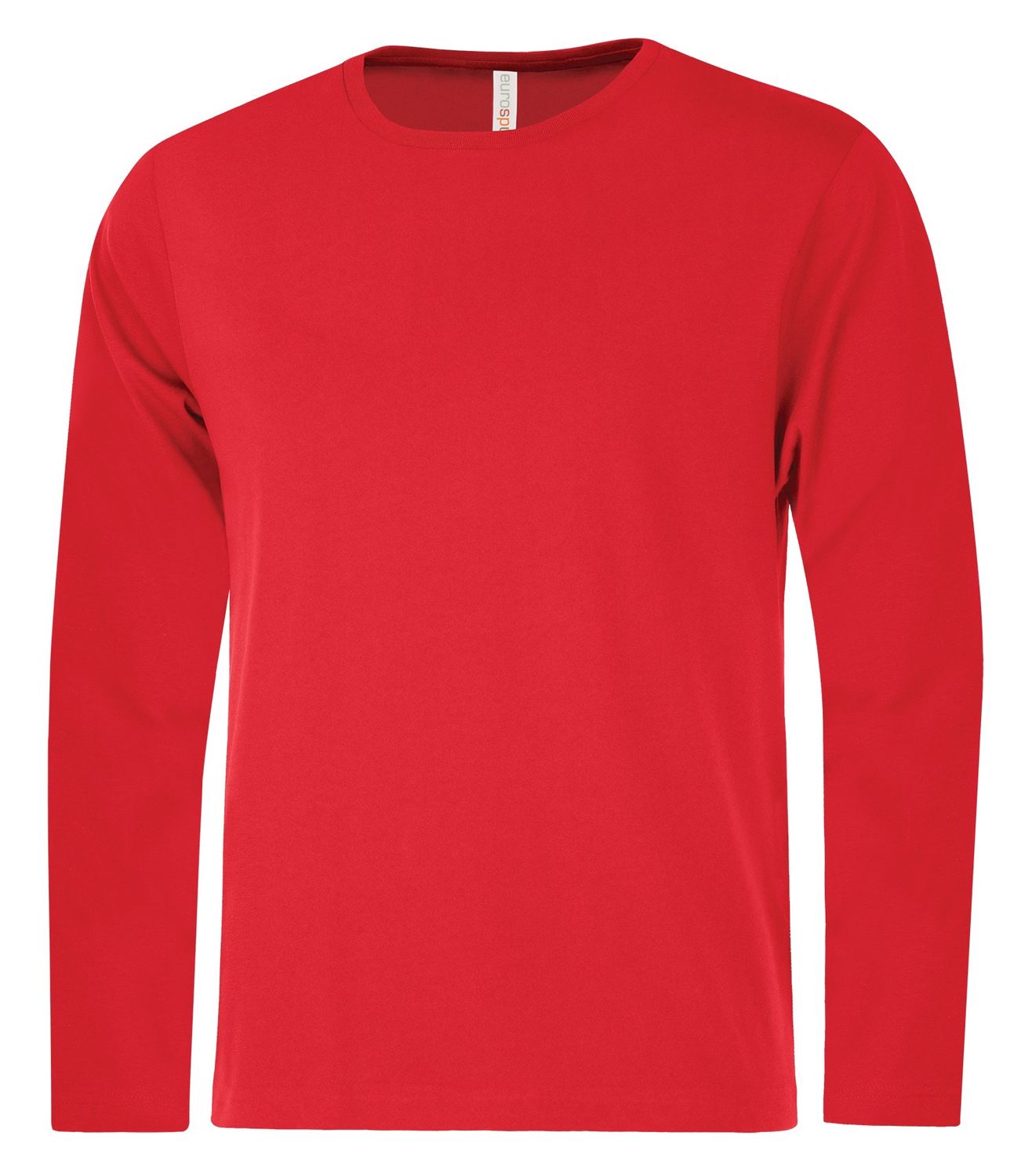 ATC Euro Spun Long Sleeve - RED, Print Options: No Print, Size: XS
