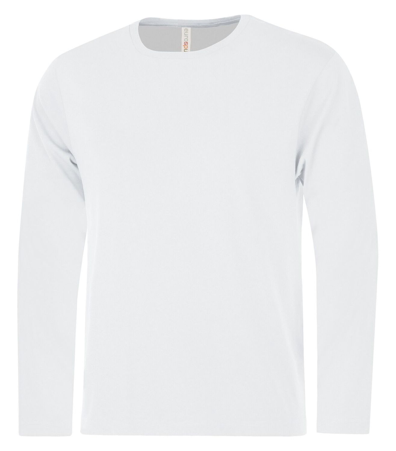 ATC Euro Spun Long Sleeve - WHITE, Print Options: No Print, Size: XS