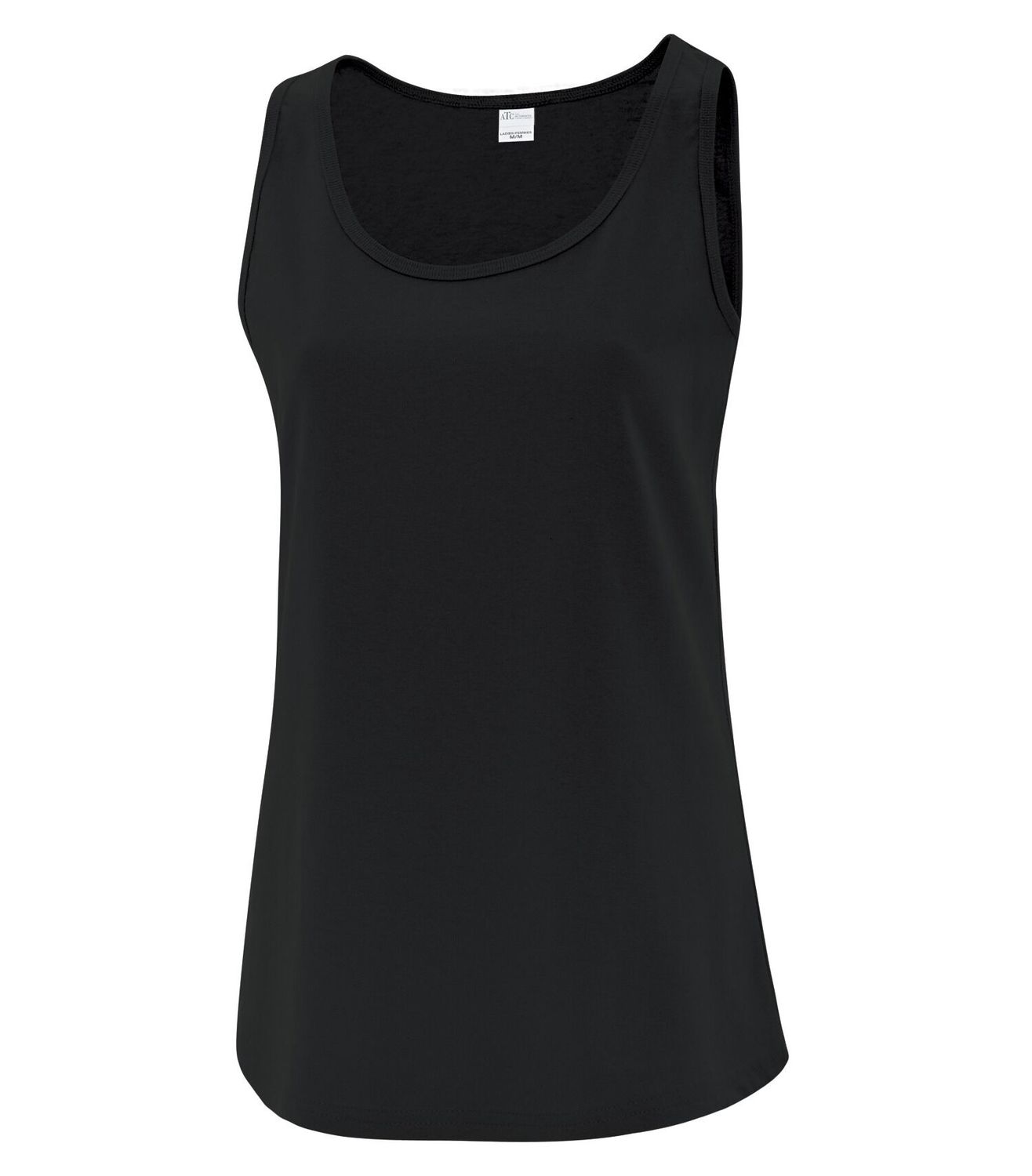 ATC Everyday Cotton Ladies Tank - BLACK, Print Options: No Print, Size: XS