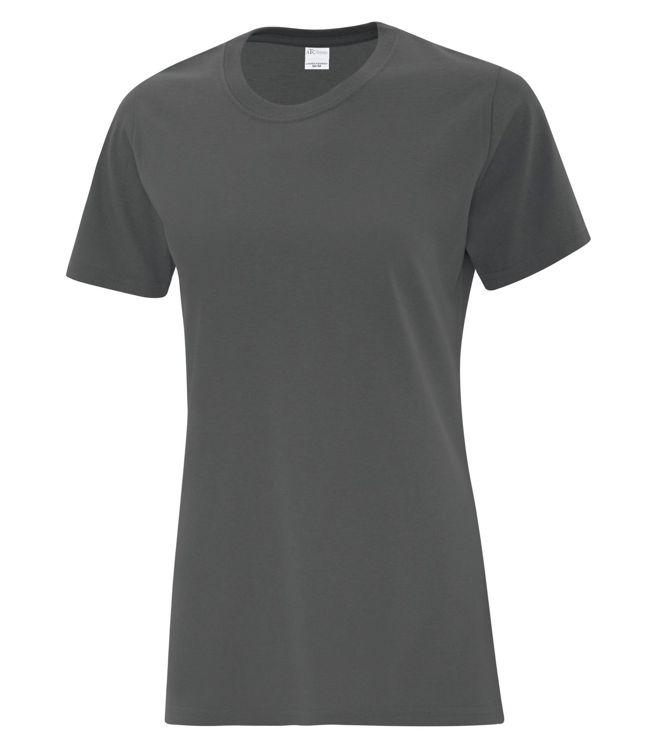 ATC Everyday Cotton Ladies Tee - CHARCOAL, Print Options: No Print, Size: XS
