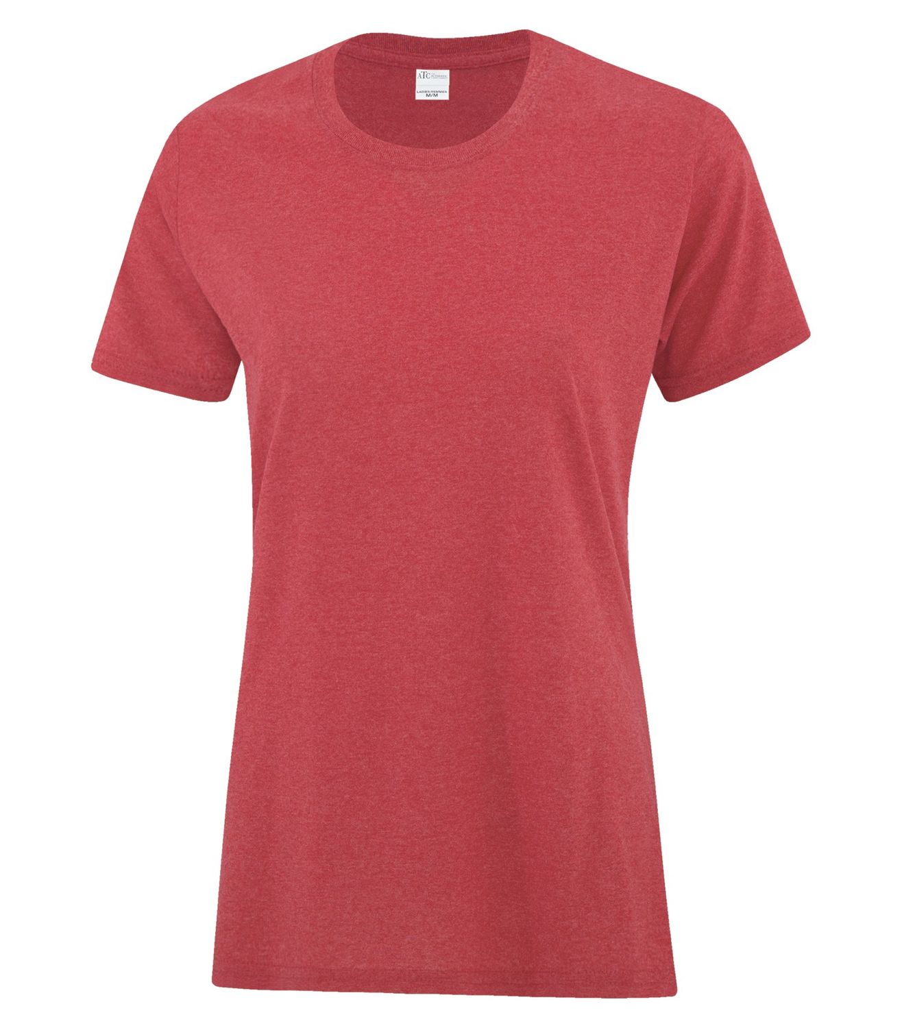 ATC Everyday Cotton Ladies Tee - HEATHER RED, Print Options: No Print, Size: XS