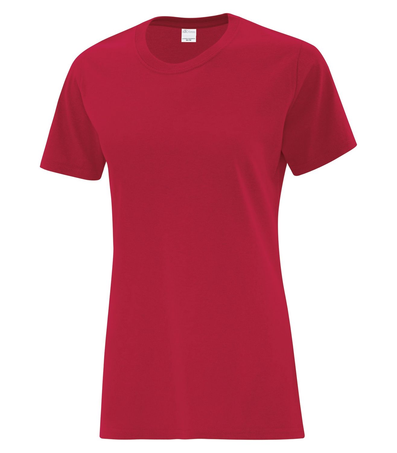 ATC Everyday Cotton Ladies Tee - RED, Print Options: No Print, Size: XS
