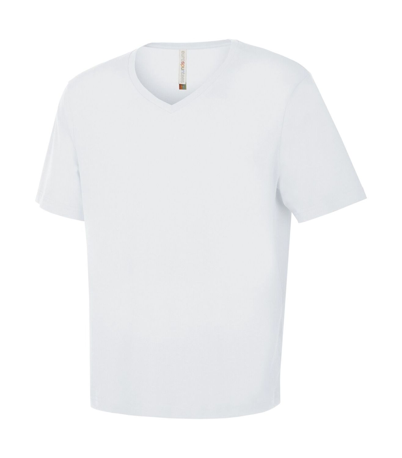 ATC Euro Spun V-Neck Tee - WHITE, Print Options: No Print, Size: XS