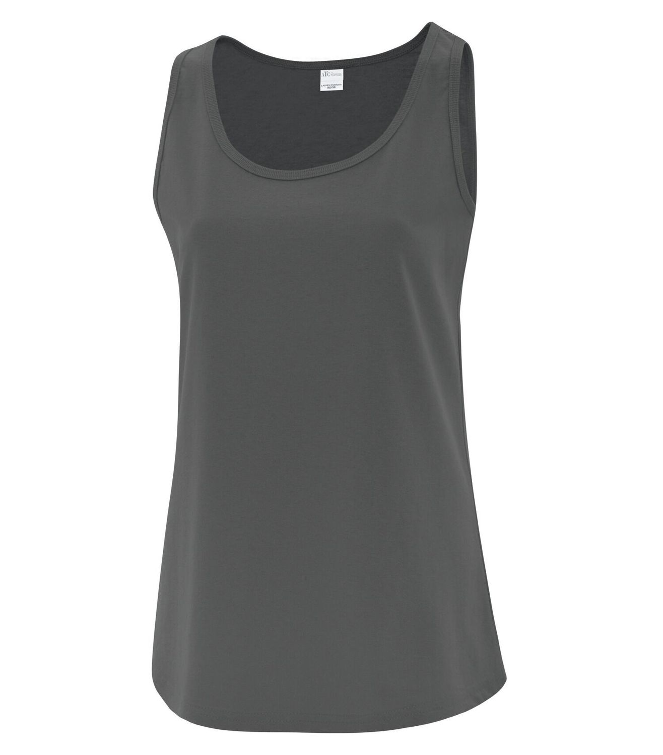 ATC Everyday Cotton Ladies Tank - CHARCOAL, Print Options: No Print, Size: XS