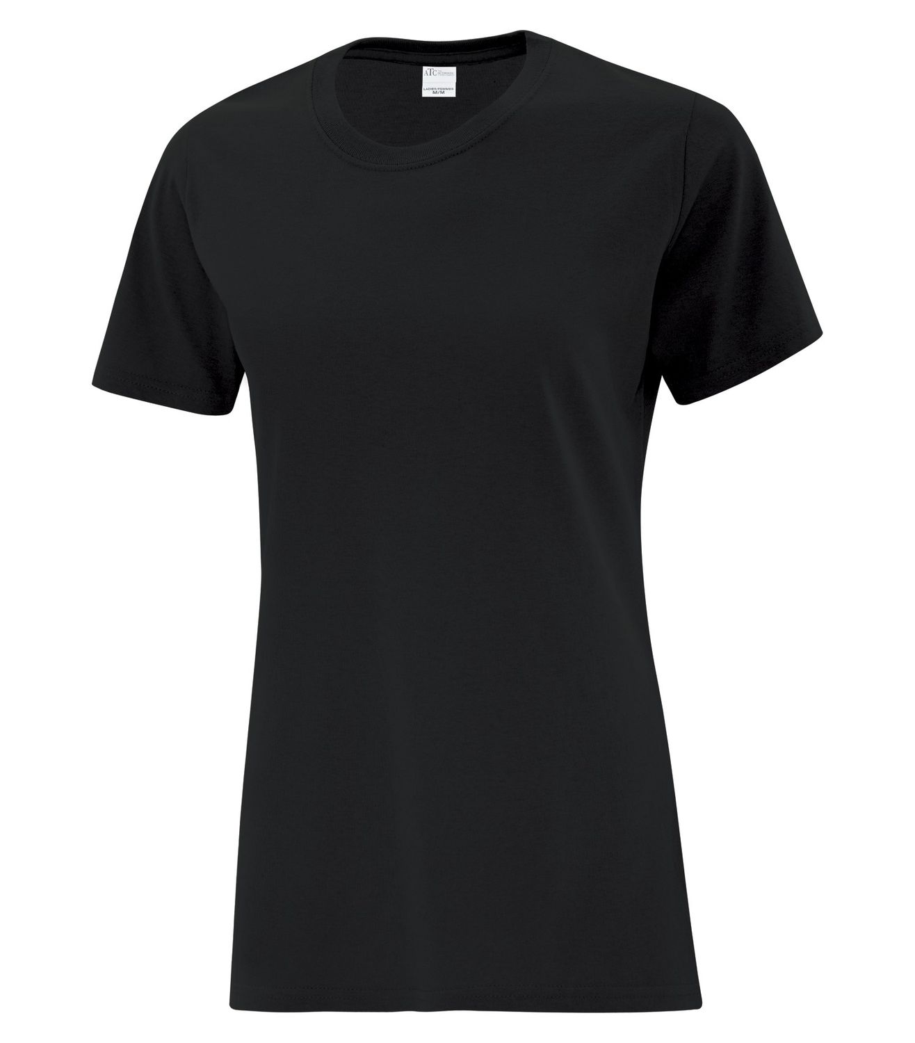ATC Everyday Cotton Ladies Tee - BLACK, Print Options: No Print, Size: XS