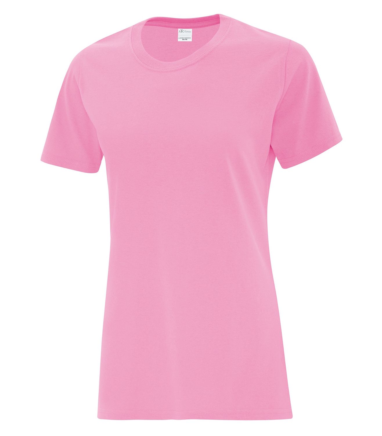 ATC Everyday Cotton Ladies Tee - CANDY PINK, Print Options: No Print, Size: XS