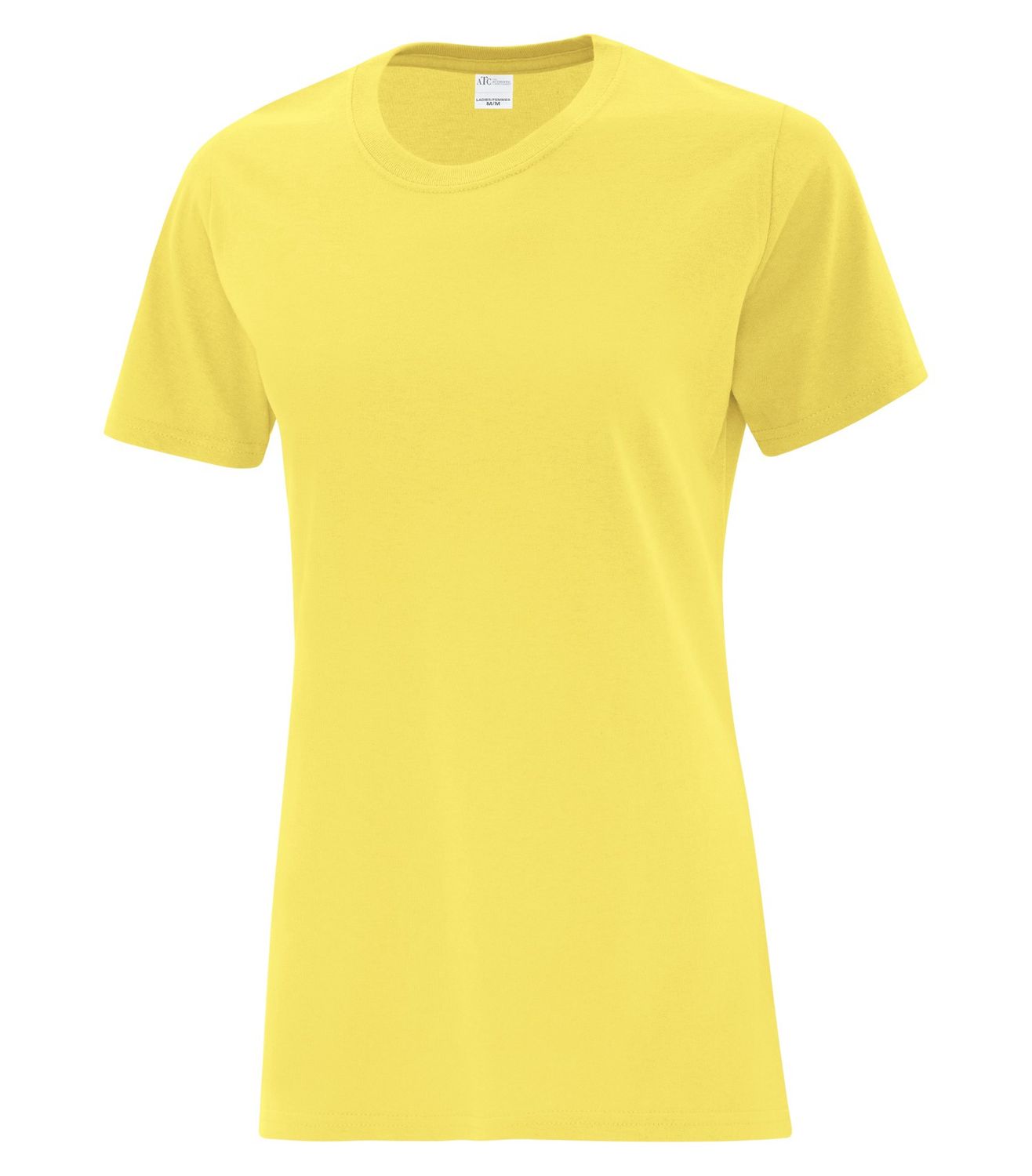 ATC Everyday Cotton Ladies Tee - YELLOW, Print Options: No Print, Size: XS