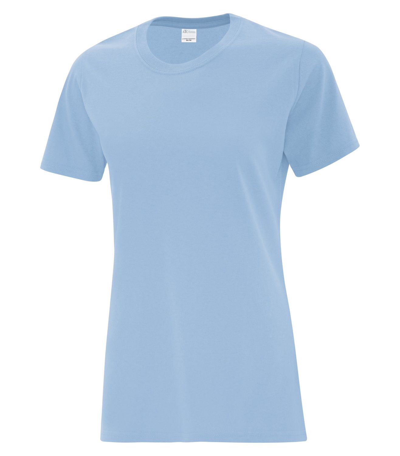 ATC Everyday Cotton Ladies Tee - LIGHT BLUE, Print Options: No Print, Size: XS