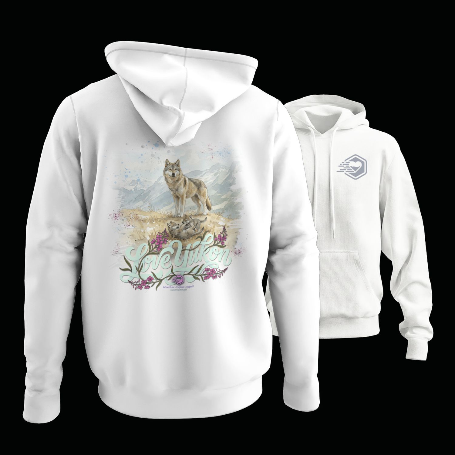Love Yukon - Wolves, Colour: White, Size: Small