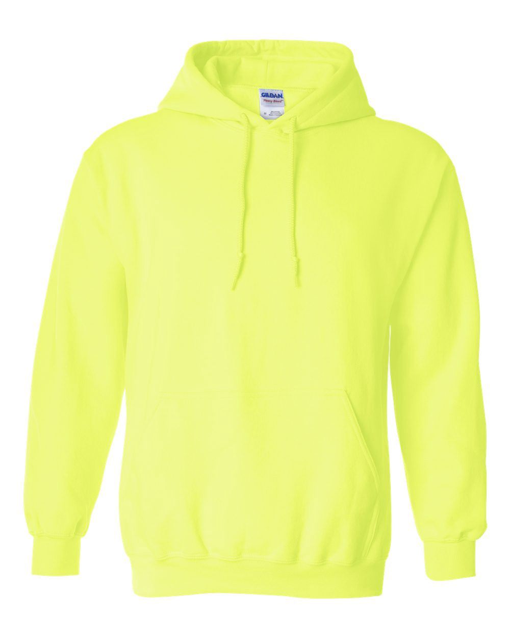Gildan 50/50 Hoodie - SAFETY GREEN, Print Options: No Print, Size: XS