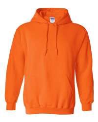 Gildan 50/50 Hoodie - SAFETY ORANGE, Print Options: No Print, Size: XS