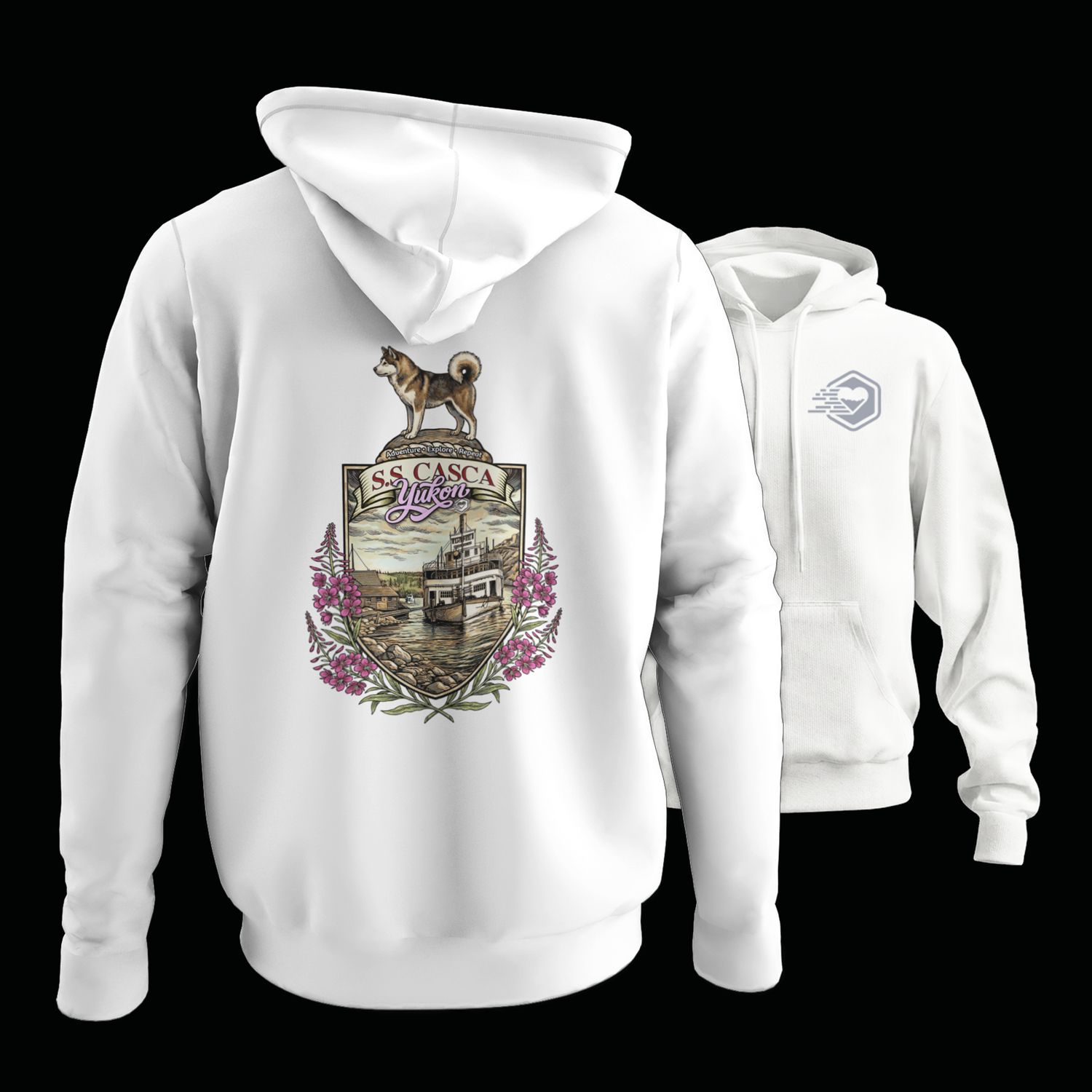 Love Yukon - SS Casca Crest, Colour: White, Size: Small