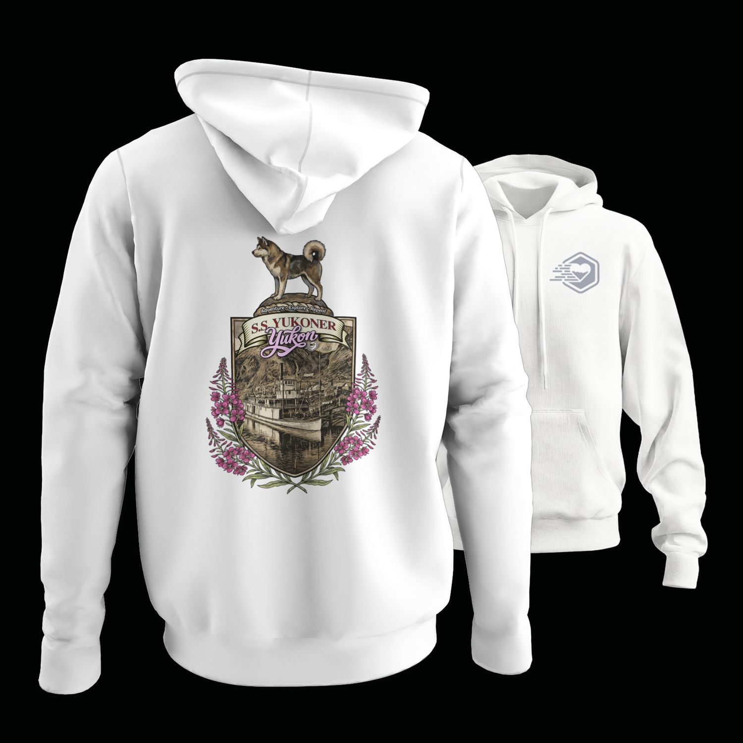 Love Yukon - SS Yukoner Crest, Colour: White, Size: Small