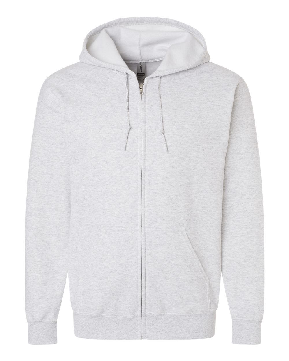 Gildan 50/50 Zip Hoodie - ASH, Print Options: No Print, Size: Small