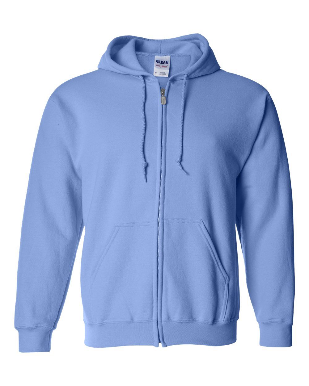 Gildan 50/50 Zip Hoodie - CAROLINA BLUE, Print Options: No Print, Size: Small