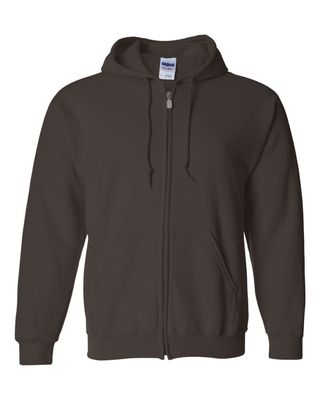 Gildan 50/50 Zip Hoodie - DARK CHOCOLATE