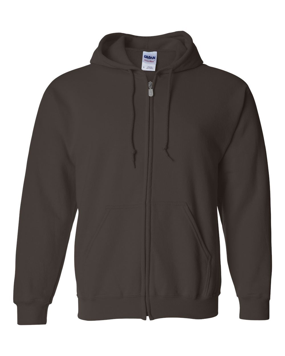 Gildan 50/50 Zip Hoodie - DARK CHOCOLATE, Print Options: No Print, Size: Small