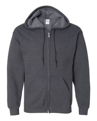 Gildan 50/50 Zip Hoodie - DARK HEATHER