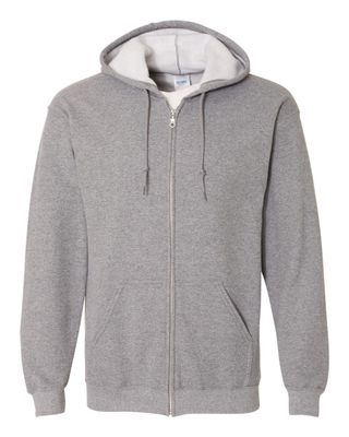 Gildan 50/50 Zip Hoodie - GRAPHITE HEATHER
