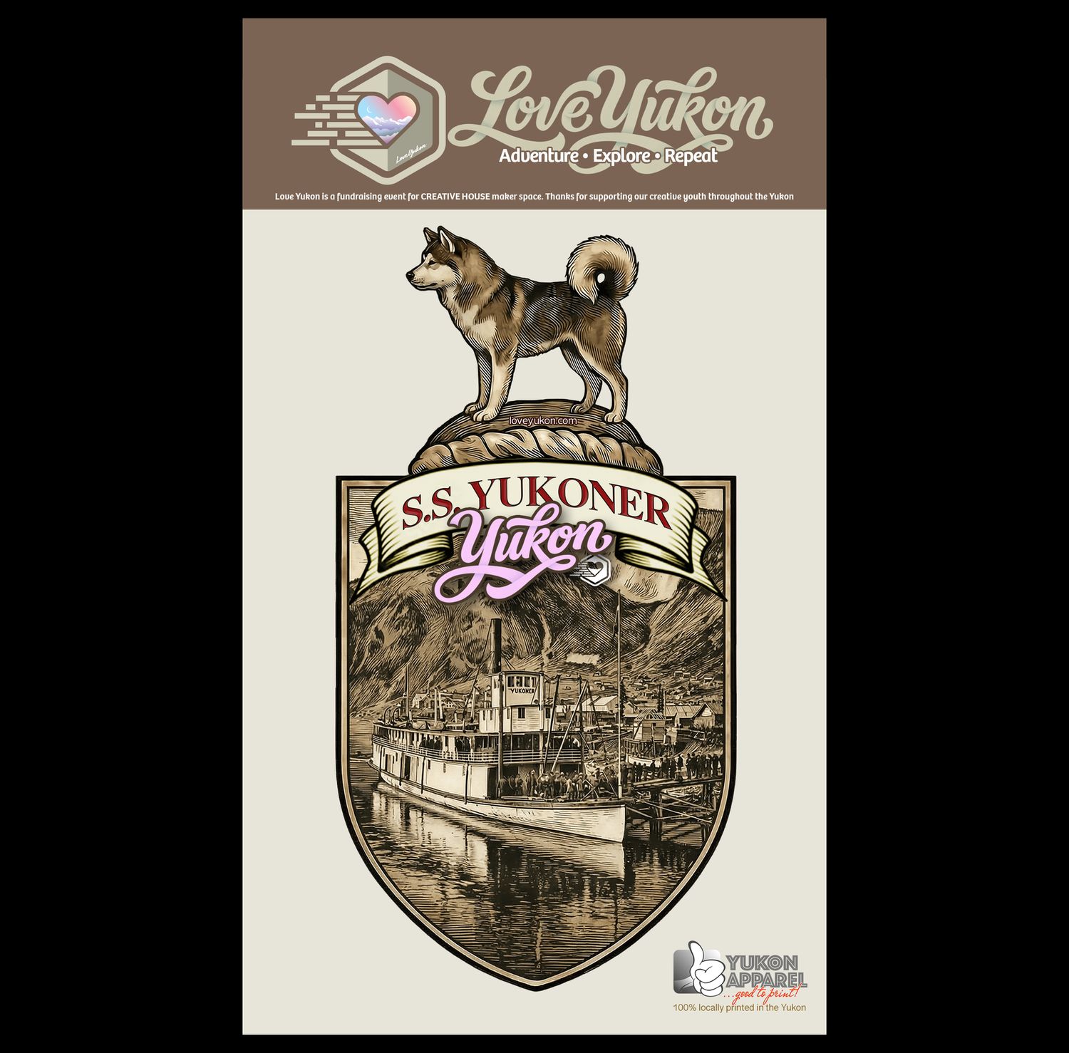 Love Yukon Sticker - SS Yukoner Crest
