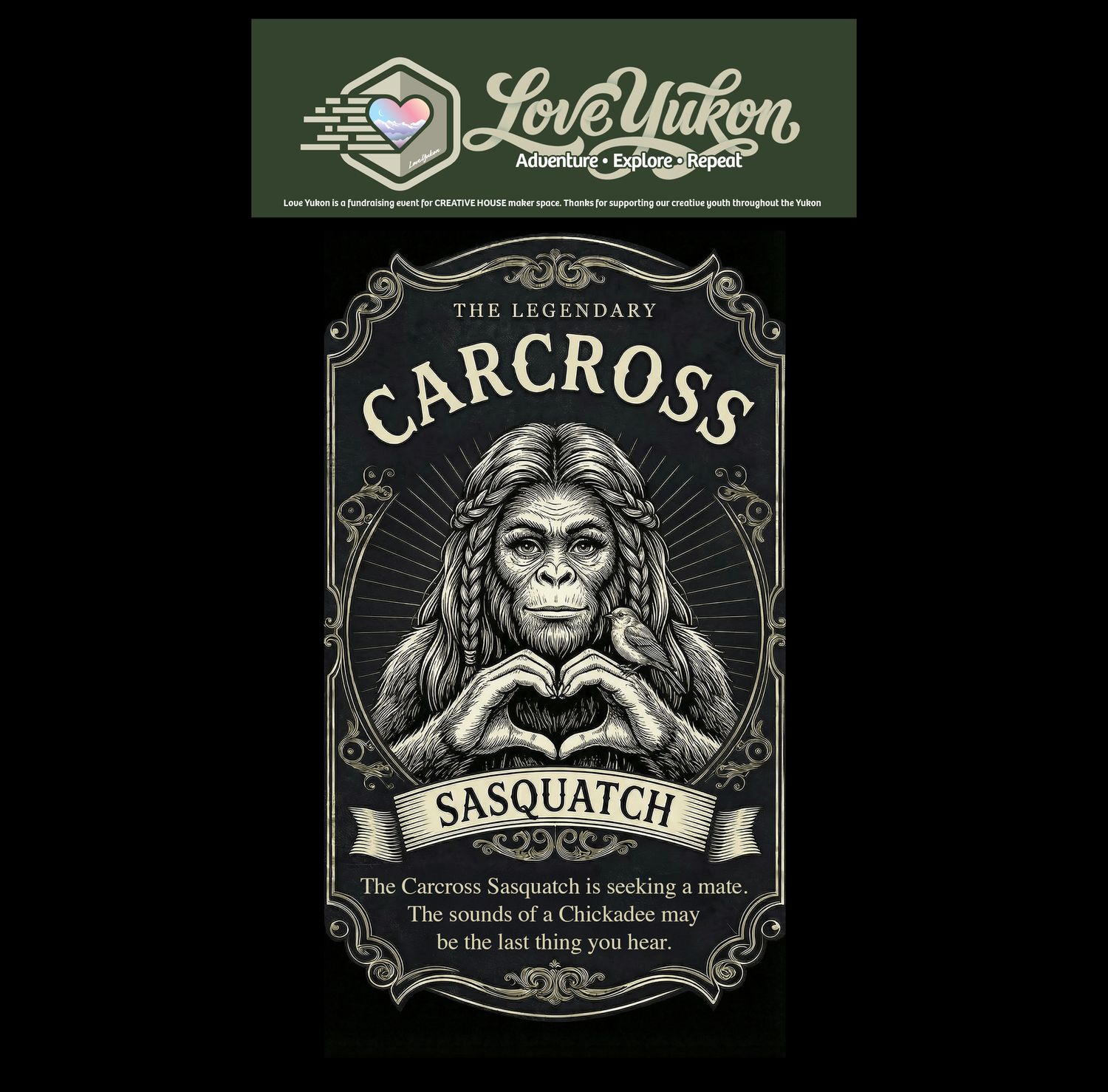 Love Yukon Sticker - Carcross Sasquatch