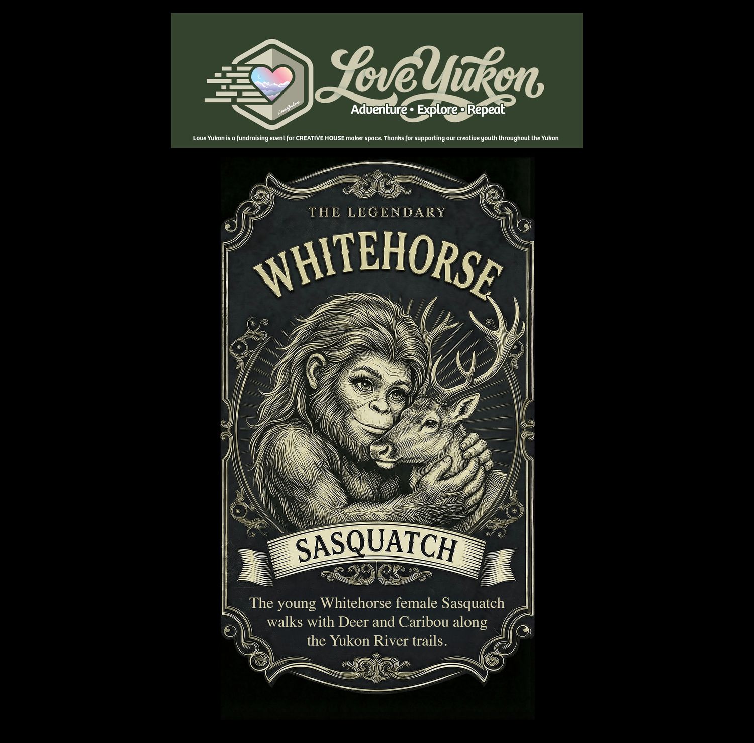 Love Yukon Sticker - Whitehorse 1 Sasquatch