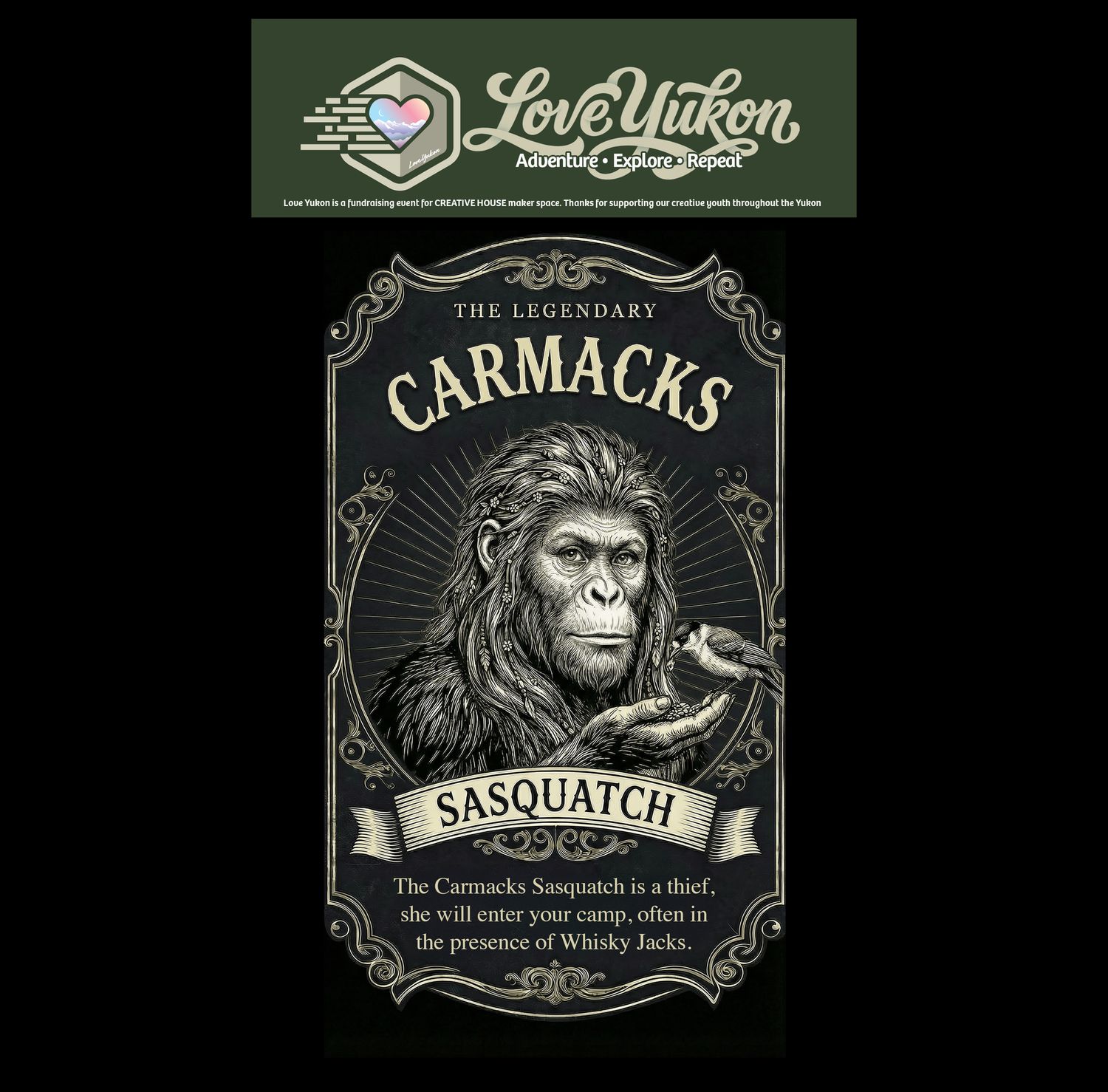 Love Yukon Sticker - Carmacks Sasquatch