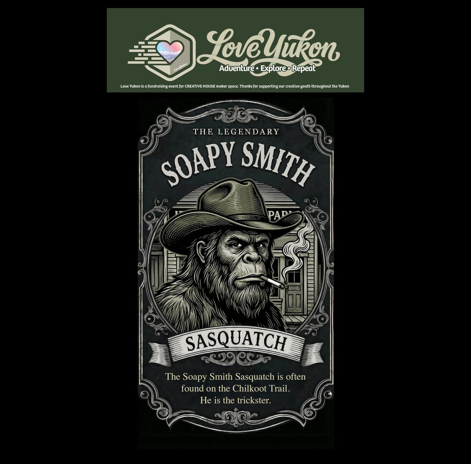 Love Yukon Sticker - Soapy Smith Sasquatch
