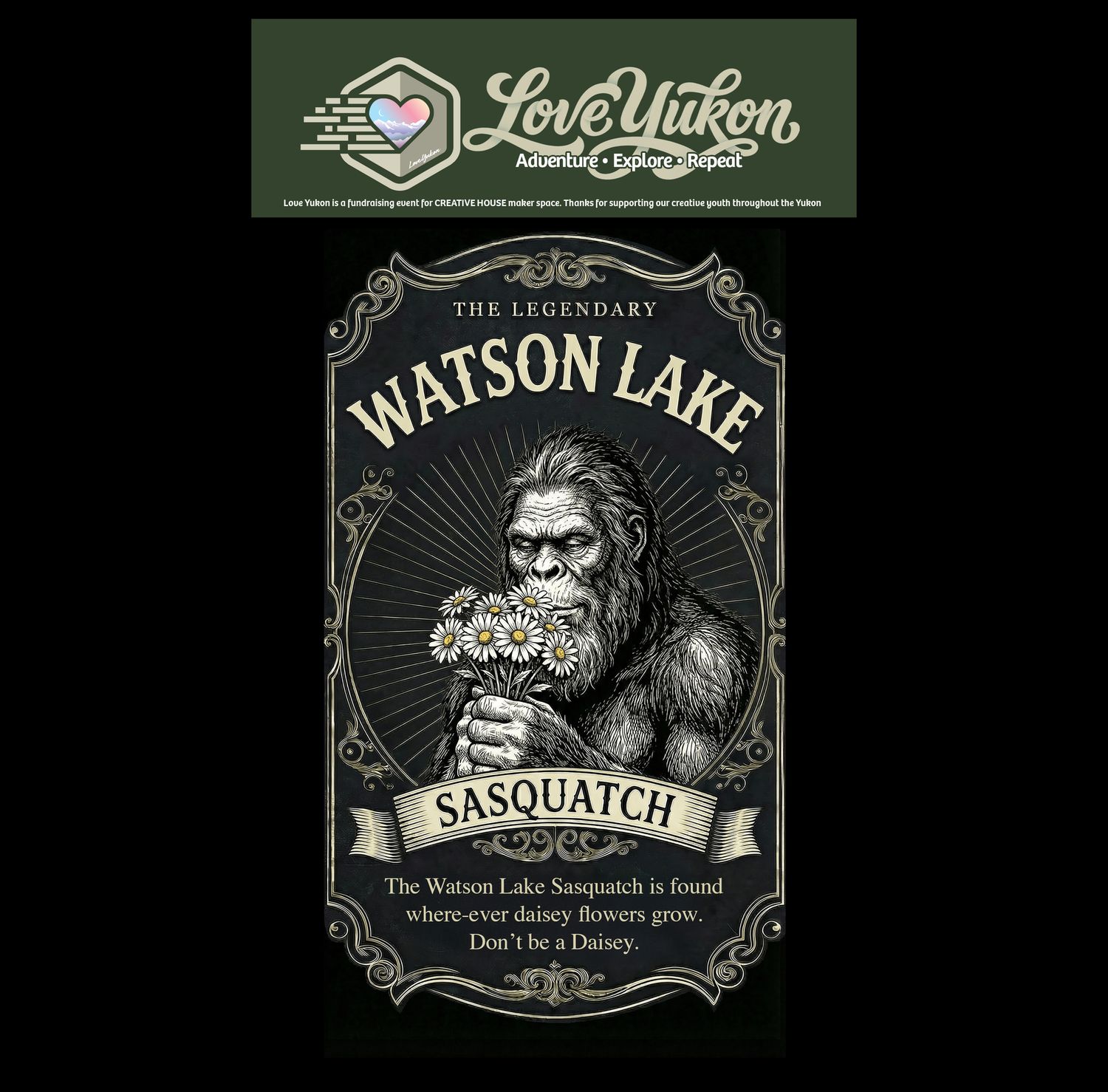 Love Yukon Sticker - Watson Lake Sasquatch