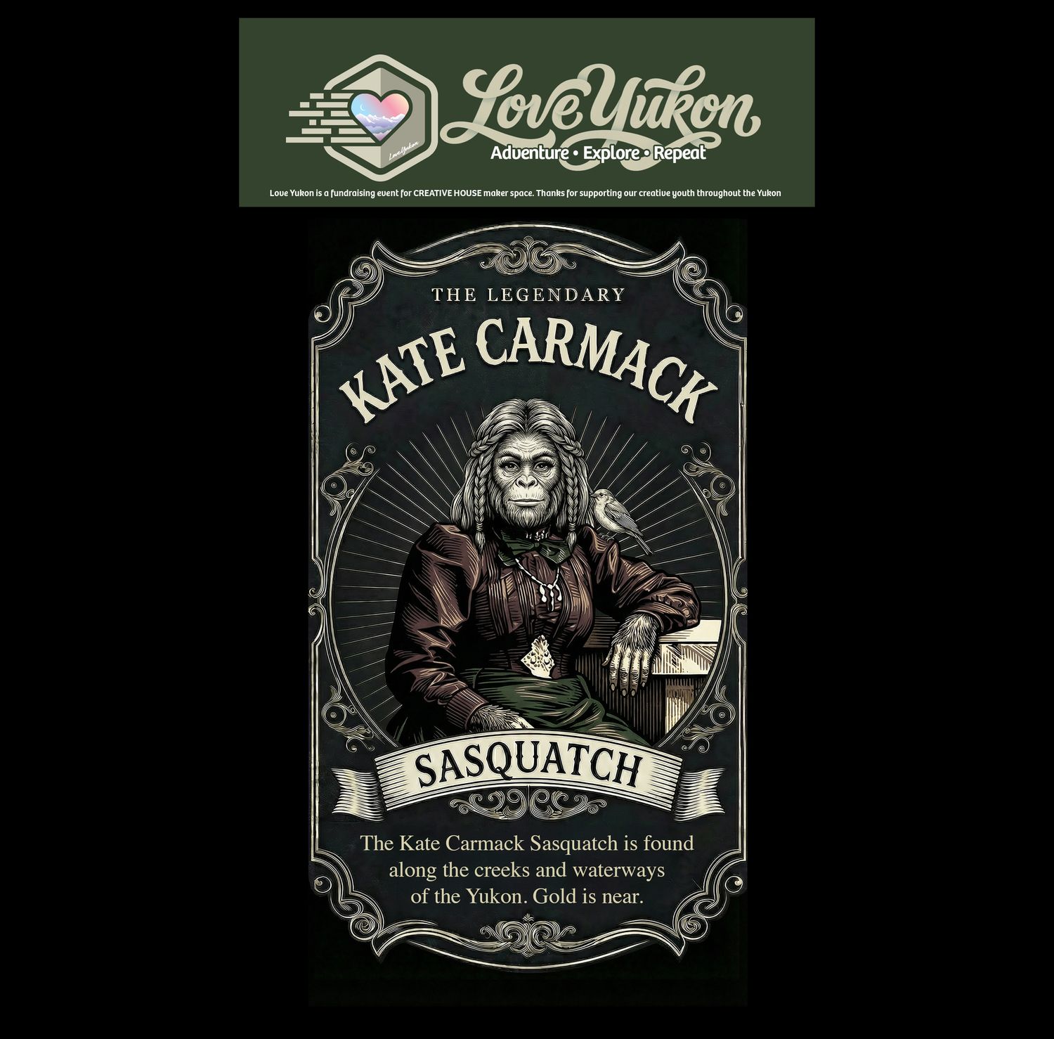 Love Yukon Sticker - Kate Carmack Sasquatch