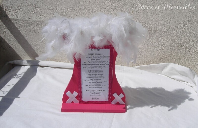 Menu ou Marque table Cabaret