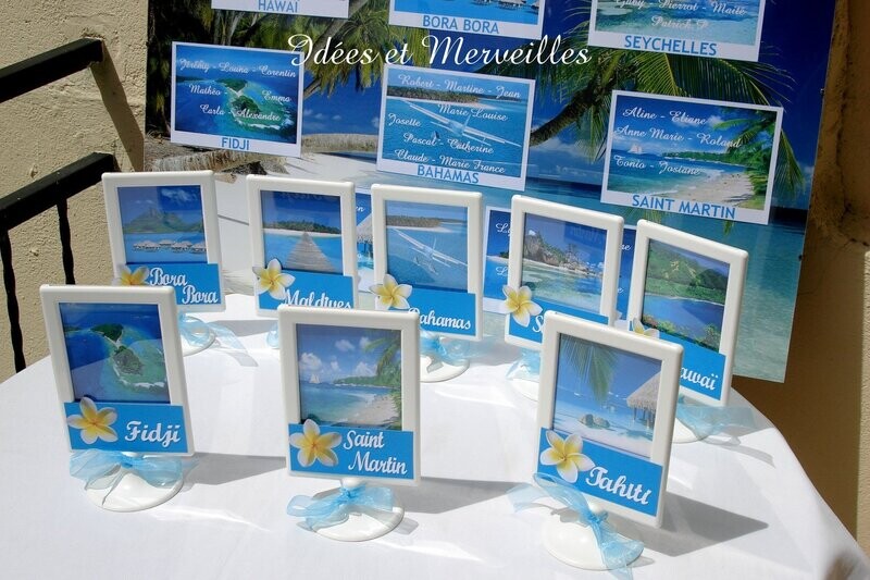 Marque table / Menu Iles