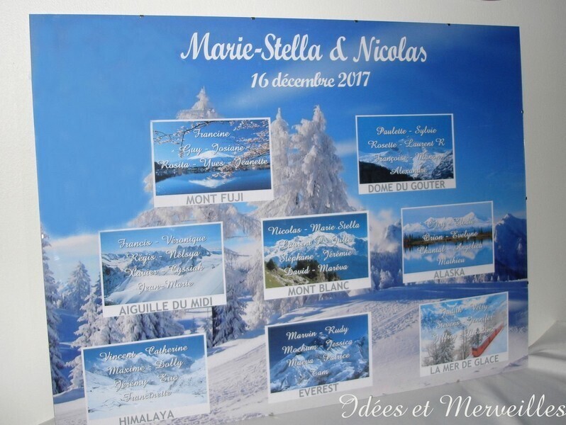 Plan de table Montagne en Hiver