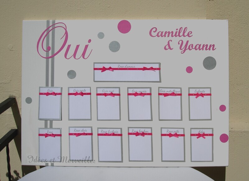 Plan de table Mariage "OUI"
