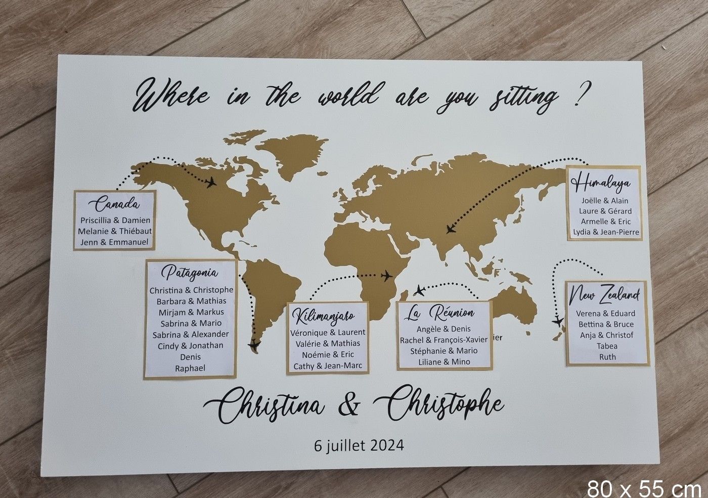 Plan de table thème Voyage