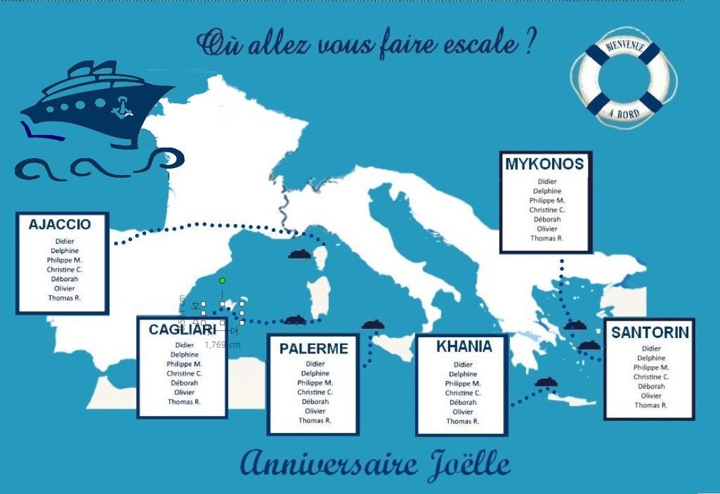 Plan de table Croisière