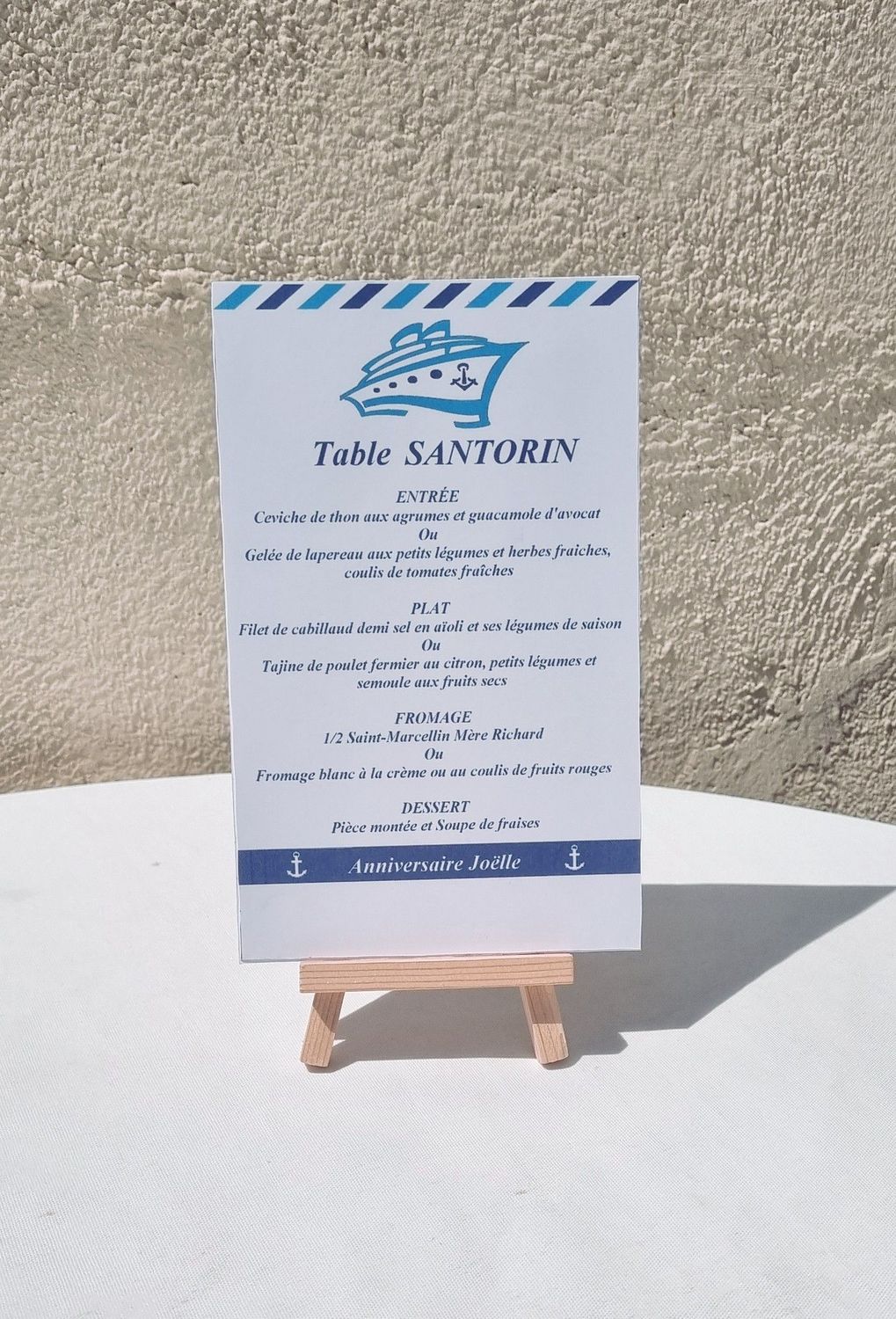 menu croisière