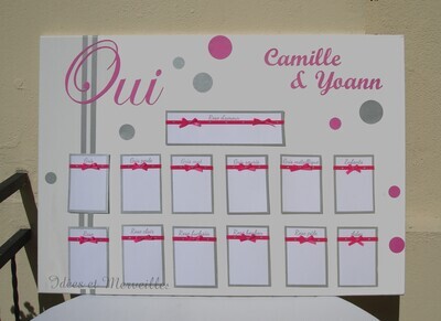 Plan de table Mariage "OUI"