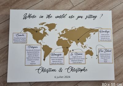 Plan de table thème Voyage
