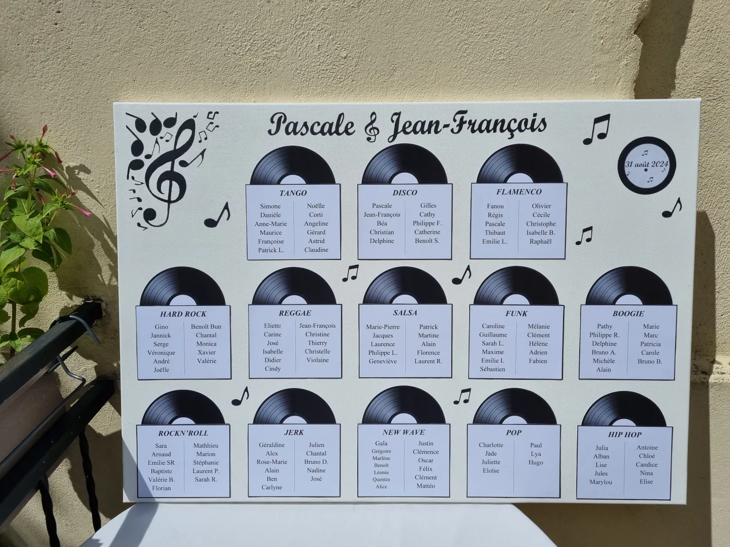 Plan de table Musique Plan de table Musique